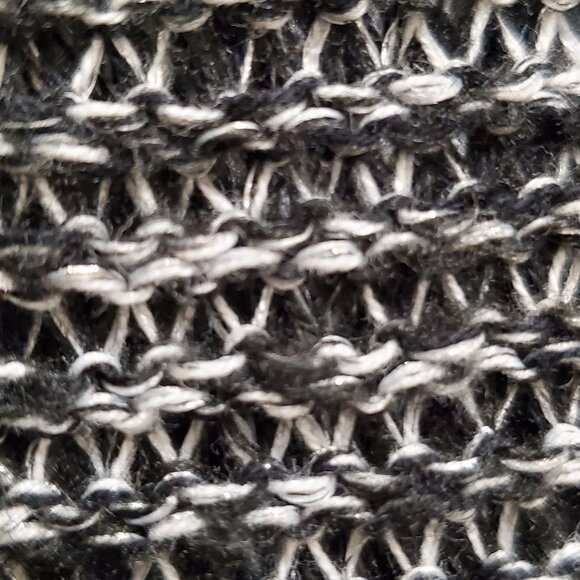 Black & White Heathered Boatneck Sparkly Sweater - Picture 2 of 3